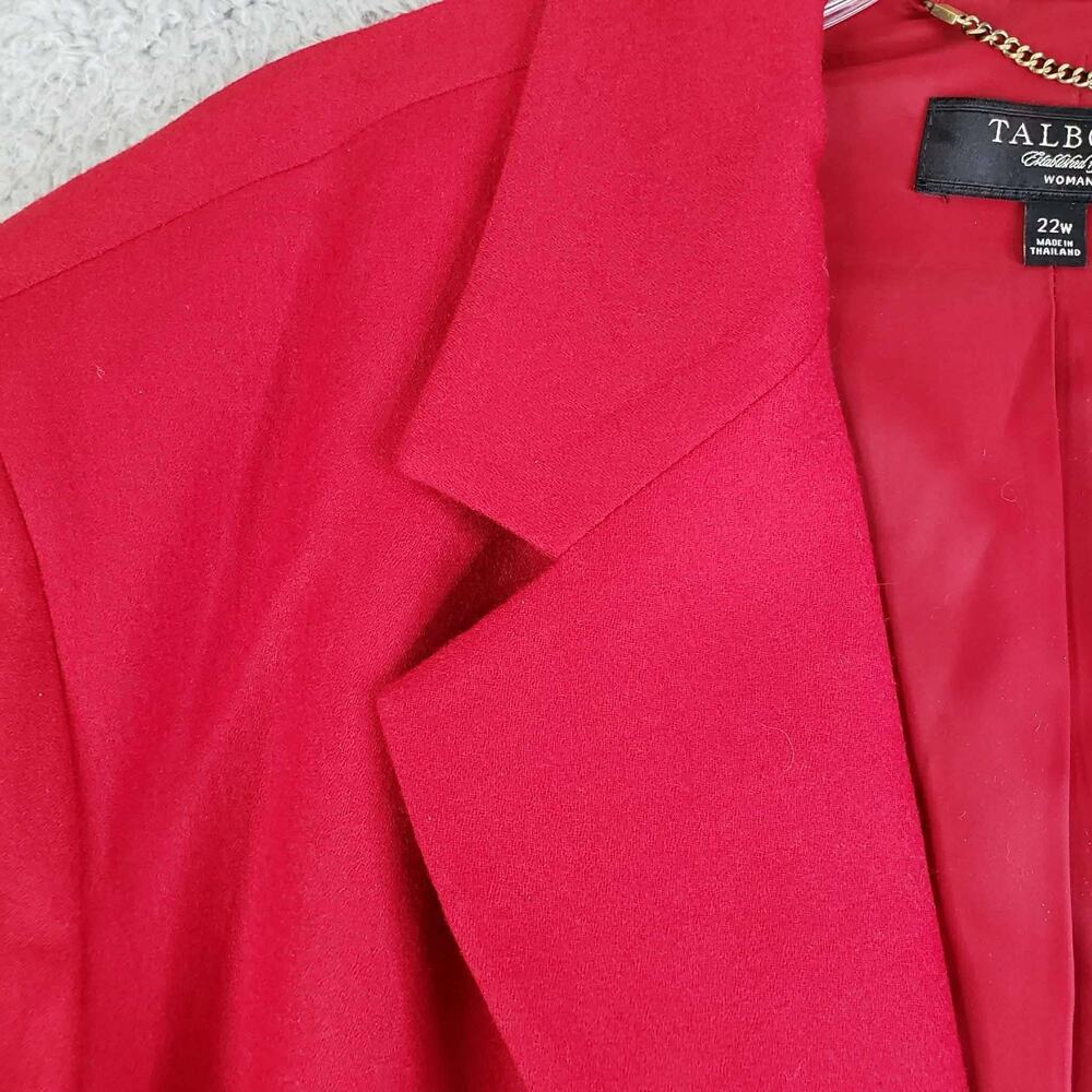 Talbots Blazer Women’s Plus Size 22W Button Red 3/4 Sleeve Wool Lined - Picture 3 of 8